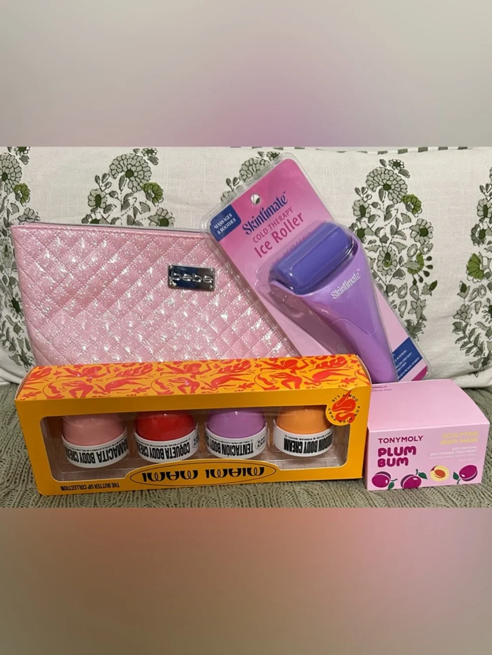 NEW Wellness Bundle Bebe Bag, Various Body Butters & Purple Cold Therapy Roller